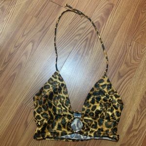 Cheetah halter crop top